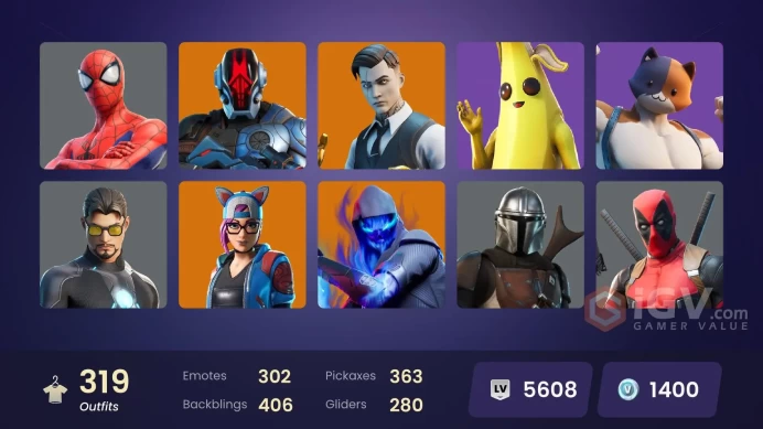 319 skins | Master Chief | Gold Brutus | Gold Midas | Lina Scorch | Subzero Cryptic | End Zone | Cloud Striker | Optimus Prime | Snap | Zenith