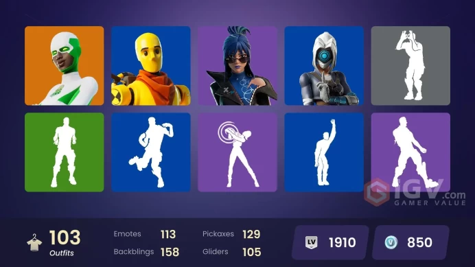 [PC/PSN/XBOX] 103 skins | Polo Prodigy |Lina Scorch | Subzero Cryptic |  Vivi Chroma | Championship Aura | 31+ Competetive items|800 VB