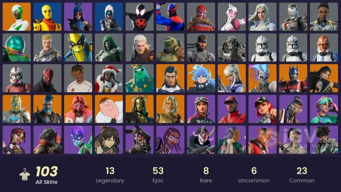 [PC/PSN/XBOX] 103 skins | Polo Prodigy |Lina Scorch | Subzero Cryptic |  Vivi Chroma | Championship Aura | 31+ Competetive items|800 VB