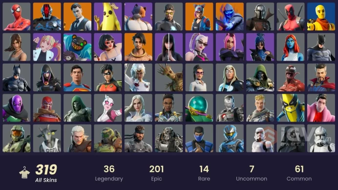 319 skins | Master Chief | Gold Brutus | Gold Midas | Lina Scorch | Subzero Cryptic | End Zone | Cloud Striker | Optimus Prime | Snap | Zenith
