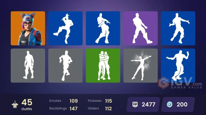45 skins | Take The L | Tart Tycoon | Rogue Agent | Zenith | Lynx | Gwenpool | War Machine | Doom | Shuri | Emma Frost | Captain Jones