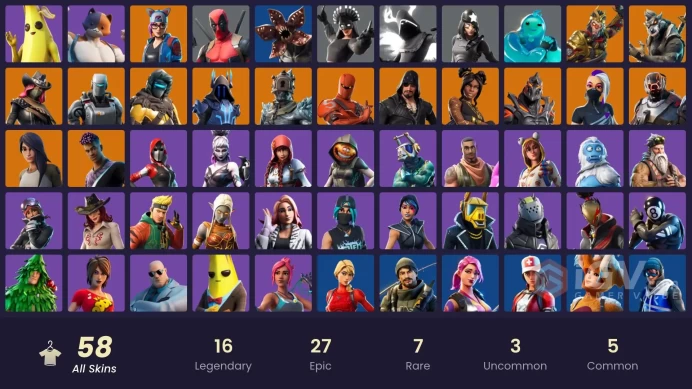 58 skins | World Warrior | Point Patroller | Fade | Lynx | Ruin | Catalyst | The Scientist | Blackheart | Gear Specialist Maya | Luxe | A.I.M.