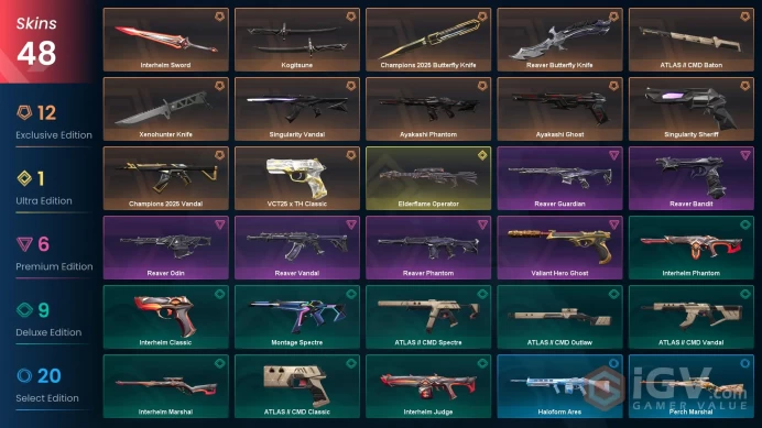 EU| Champions 2025 Bundle, Reaver Butterfly Knife, Kogitsune, Xenohunter Knife, Reaver Vandal, Reaver Phantom, Reaver Bandit,Elderflame Operator