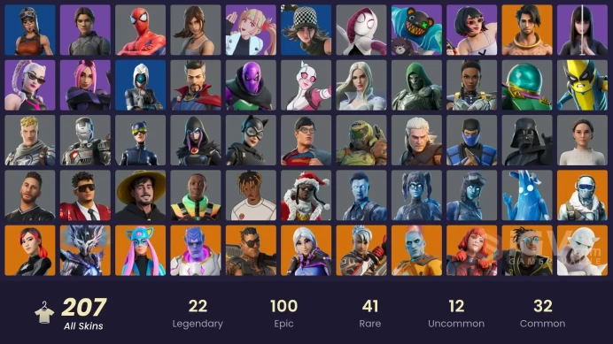 [PC/PSN/XBOX] 207 skins |Polo Prodigy | Renegade Raider | Pitch Patroller | Dummy Supreme | Lara Croft | Candy Axe |67 Competitive items|600VB