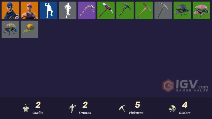 2 skins | Candy Axe | Ride The Pony | Pursuit | Skirmish | Clawz Retro | Ol' Woody | Rose Glow | Mean Streak | Founder's Glider | Rose Rider
