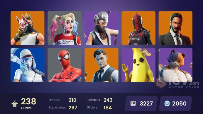 [PC/PSN/XBOX] 238 skins | Polo Prodigy |Lara Croft |  Reaper Axe | Candy Axe | Verve | Fresh |Take The Elf |Orange Justice | Laugh It Up| 2050VB