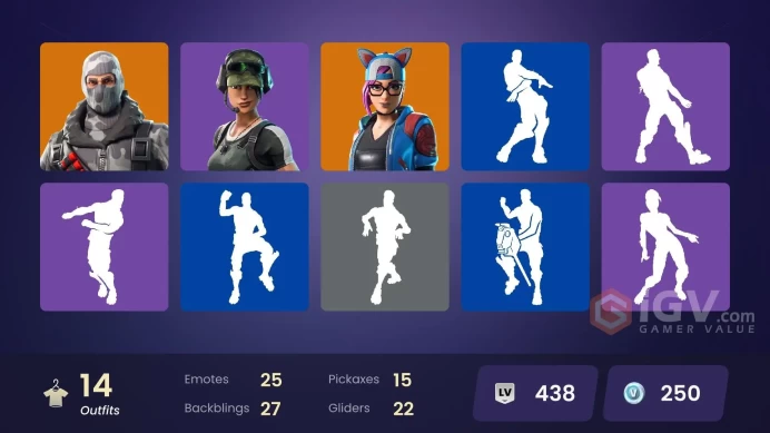 14 skins | Havoc | Trailblazer | Ride The Pony | Mako | Snowflake | Sub Commander | The Prisoner | Lynx | Zenith | Trog | Sgt. Winter | The Ace