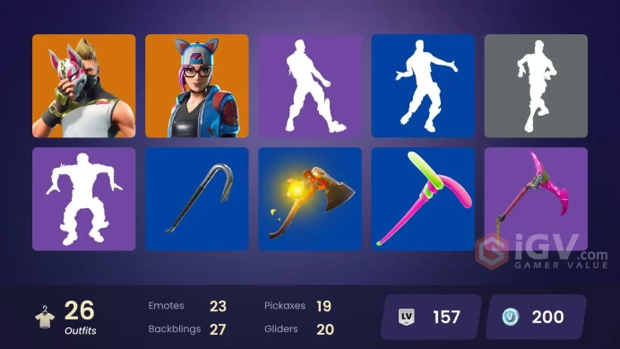  PC/PSN  26 SKINS  Zenith  Ragnarok  Drift  Enforcer  Calamity  Lynx  Fable  200 VBUCKS  FOqHM 