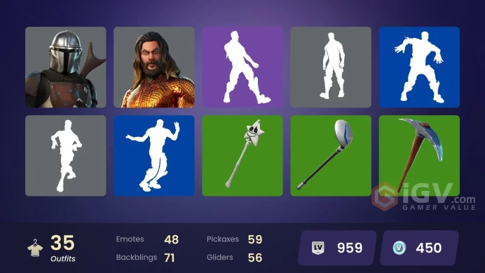  PC/PSN  35 SKINS  Fade  Predator  Menace  Mandalorian  Mancake  Wolverine  450 VBUCKS  FNs26 