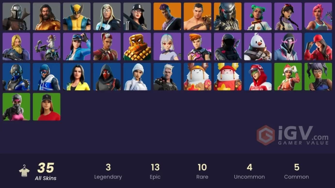  PC/PSN  35 SKINS  Fade  Predator  Menace  Mandalorian  Mancake  Wolverine  450 VBUCKS  FNs26 