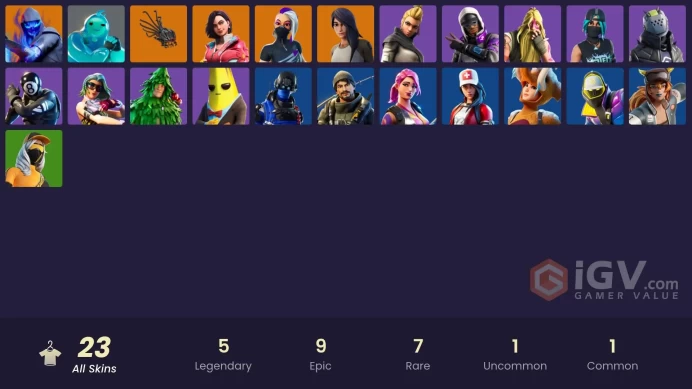  PC/PSN  23 SKINS  Catalyst  Sentinel  Rox  Fusion  Gear Specialist Maya  Vega  200 VBUCKS  FPGP1 