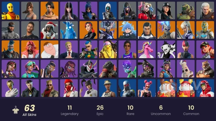 PC/PSN 63 SKINS Spectra Knight Mizuki Peter Griffin Omegarok The Ageless 600 VBUCKS FPo0a