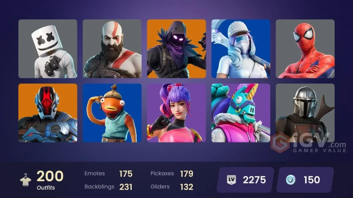 (PC PSN XBOX) 200 skins | Kratos | Master Chief (Matte Black) | Keri Commander | Snap | Peter Griffin | Valeria | Vi | Deadfire | Nezumi | Son G