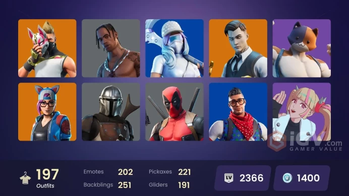 (PC PSN XBOX) 197 skins | OG STW | Travis Scott | Gold Brutus | Gold Midas | Subzero Cryptic | Prodigy | Blue Striker | Lina Scorch | Sultura | 