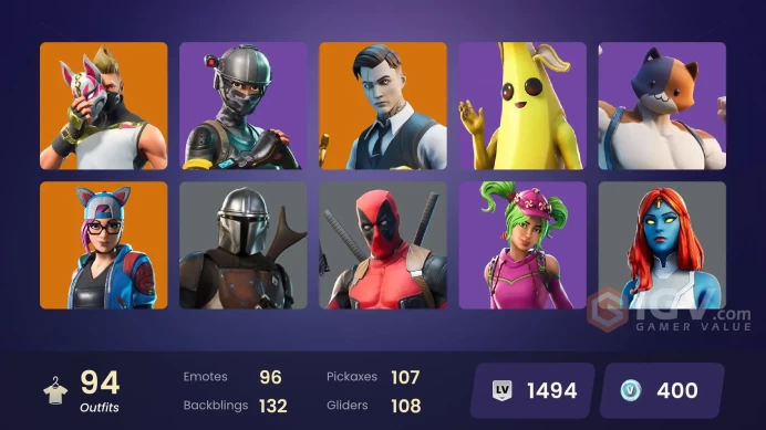 [PC/PSN/XBOX/Nintendo]  94 skins  F/A :  Elite Agent | Mako | Take The L | Blackheart | Fade | Valor | Calamity | Rox | Kymera | The Ice King | 