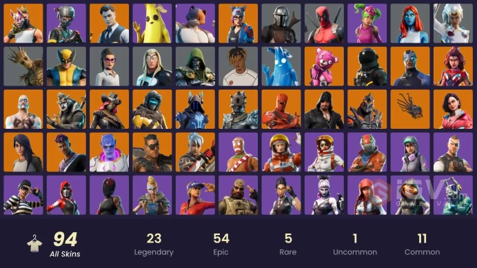 [PC/PSN/XBOX/Nintendo]  94 skins  F/A :  Elite Agent | Mako | Take The L | Blackheart | Fade | Valor | Calamity | Rox | Kymera | The Ice King | 