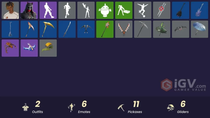 [PSN/PC/Xbox] 2 skins | Slayer Juice WRLD | Felina | Meowtooth Plush | Captain Jones's Shield & Pickaxe | Gwenpool's Katanas | 999 Knives 