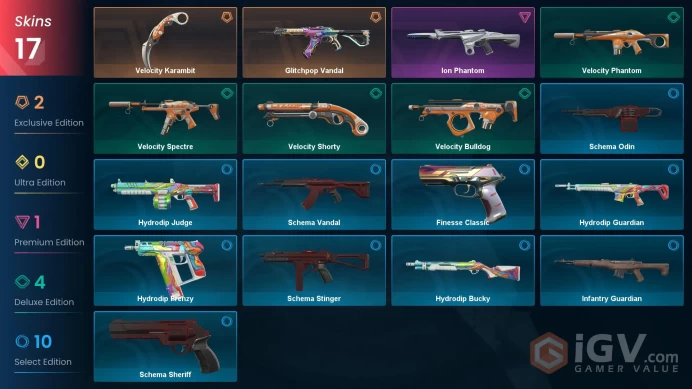 EU | 17 SKINS + 22 AGENTS | Glitchpop Vandal + Velocity Karambit