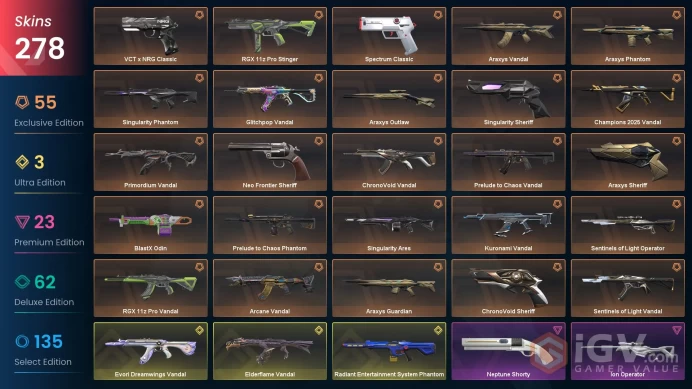 AP/MYS 178290 VP Champions 2025 Bundle Champions 2025 Vandal VCT 2025 Karambit Araxys Bio-Atomizers Evori Dreamwings Vandal Arcane Gauntlets Ara