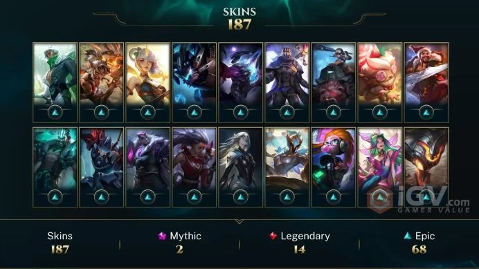 EUW / PLATIN 4(60LP) %100WR - 172 Champ - 187 Perfect Skins(2 Ultimate, 2 Mythic, 14 Legendary, 68 Epic) - 137K BE - FULL ACCES - CHEAP