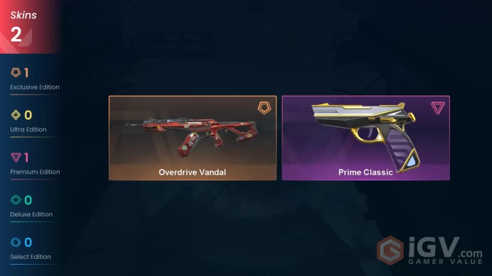 AP | 2 Skins | Overdrive Vandal | Prime Classic | Agents 7 | Platinum | Buddies 28 | Level 34 | Full Access | Instant Delivery | Full Details B
