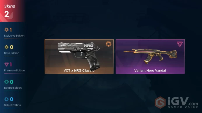 Ap | 2 Skins | Platinum 1| VP Value: 4115 | VCT x NRG Classic | Valiant Hero Vandal | Buddies 33 | Full Access | Instant Delivery | Full Details