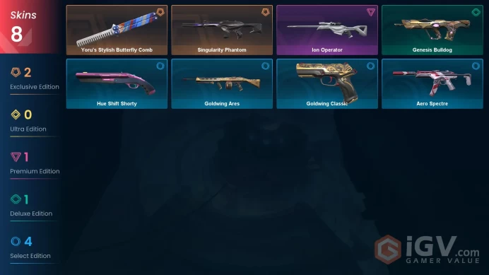 Ap | 8 Skins | Bronze 3 | Level 16 | Yoru's Stylish Butterfly Comb|Ion Operator | 2 Battlepasses | Full Access | Details Below!