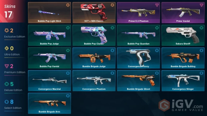 Ap | 17 Skins | Level 59 | VCT x SEN Classic | Prime//2.0 Phantom | 1 Battlepasses Purchase | Full Access | Full Details Below!