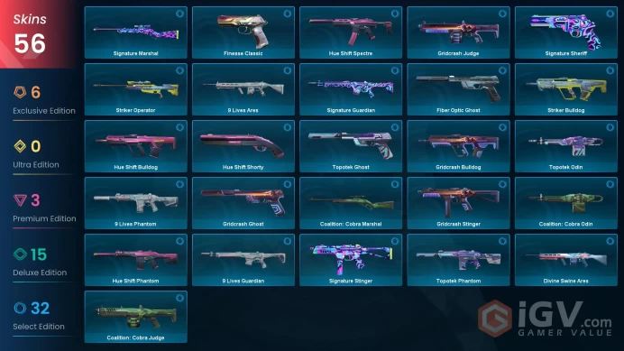 Ap | 56 Skins | Level 116 | | Spectrum Phantom | Prelude to Chaos Vandal | 4 Battlepasses Purchase | Full Access | Full Details Below!