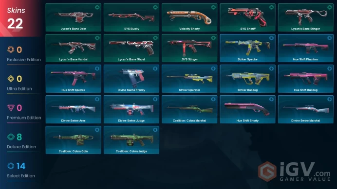 Ap | 22 Skins | Gold 1 | Level 72 | VP Value: 2000 |.SYS Bucky | 2 Battlepasses Purchase | Full Access | Instant Delivery | Full Details Below!