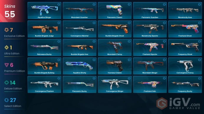 AP | 55 Skins | Gold 2 | VCT x PRX Classic | Radiant Entertainment System Phantom | Kuronami Vandal| 3 Battlepasses Purchase | Full Access | Ful