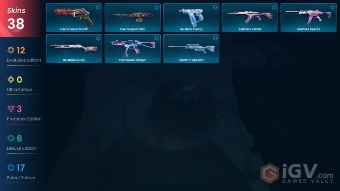 AP | 38 Skins | Reaver  Karambit | Dolmir's | Judgement Bundle | VP Value 36700 | 2 Battle passes | Full Access |Full Details Below!