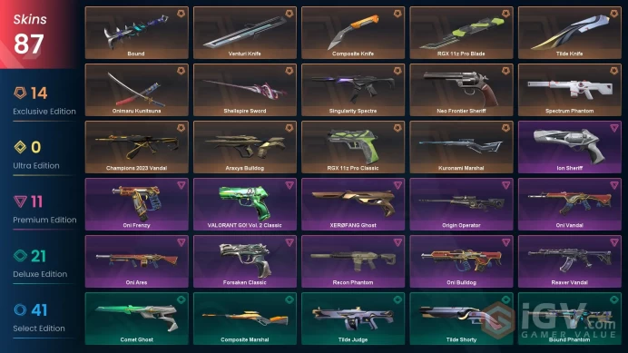 AP | 87 Skins | Platinum 1 | Onimaru Bundle | RGX 11z Pro Blade | Spectrum Phantom | 5 Battlepasses Purchase | Full Access | Full Details Below!