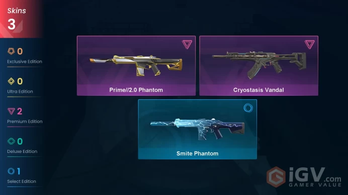 EU | 3 Skins | Bronze 2 | Level 23 | VP Value 4425 | Prime//2.0 Phantom| Cryostasis Vandal | Buddies 12 