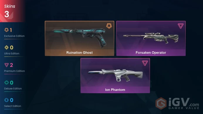 EU | 3 Skins| Platinum | Ruination Ghost | Ion Phantom | Forsaken Operator | Buddies 21 | Level 33 |
