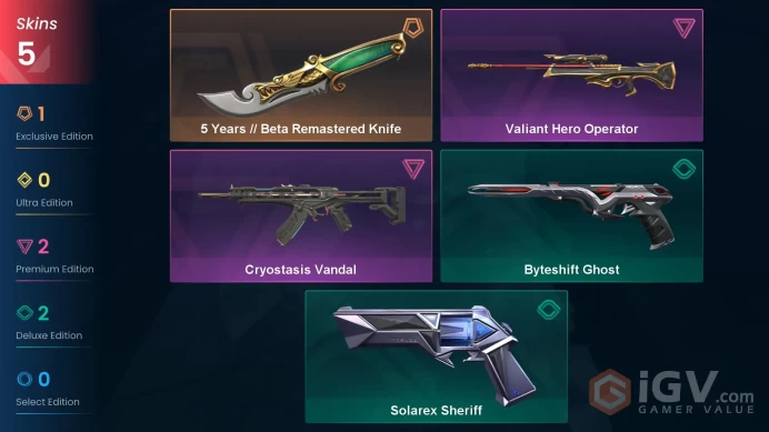 EU | 5 Skins | Silver | Level 39 | VP Value: 7465 | 5 Years // Beta Remastered Knife | Valiant Hero Operator | Buddies 32 |