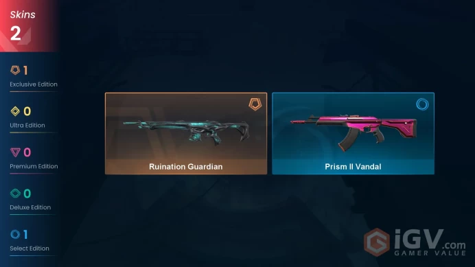 EU | 2 Skins | Bronze| Ruination Guardian | Prism II Vandal |Level 22 | Buddies 9 | Full Access | Instant Delivery | Full Details Below