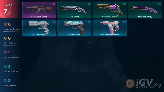 EU | 7 Skins | Platinum | Sandswept Sheriff | Black.Market Vandal | Agents 19 | Level 125 | Buddies 91 | 