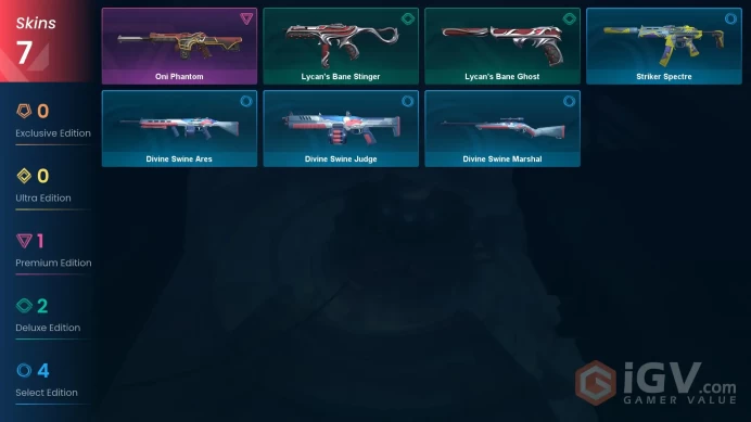 EU | 7 Skins | Platinum | Oni Phantom | Agents 4 | Level 26 | Buddies 19 | 1 Battlepasses Purchase |