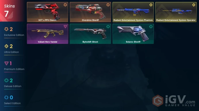 EU | 7 Skins | Platinum | Level 73 | RP 60 | VP Value 12240 | Radiant Entertainment System Operator & Phantom | 67 Buddies |