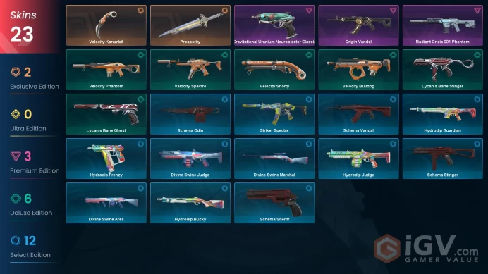 EU | 23 Skins | Gold | Battlepasses 2 | Prosperity | Origin Vandal | Level 27 | Buddies 33 | Full Access | Instant Delivery | Full Details Belo