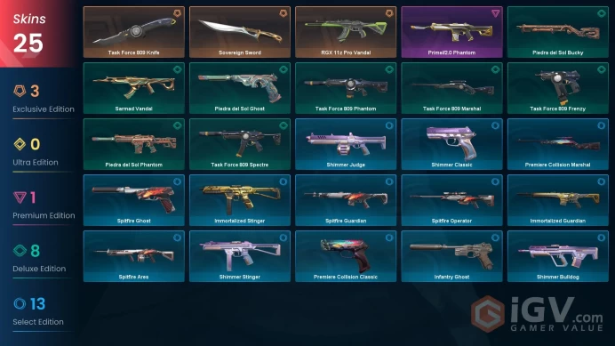 EU | 25 Skins | Platinum | Level 46 | VP Value 11650 | Sovereign Sword | RGX 11z Pro Vandal | Prime//2.0 Phantom | Full Access | Full Details Be