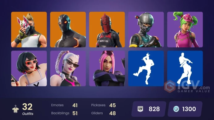  PC/PSN  31 SKINS  Red Knight  Ragnarok  Carbide  Snap  Malik  The Visitor  1300 VBUCKS  FPX18 