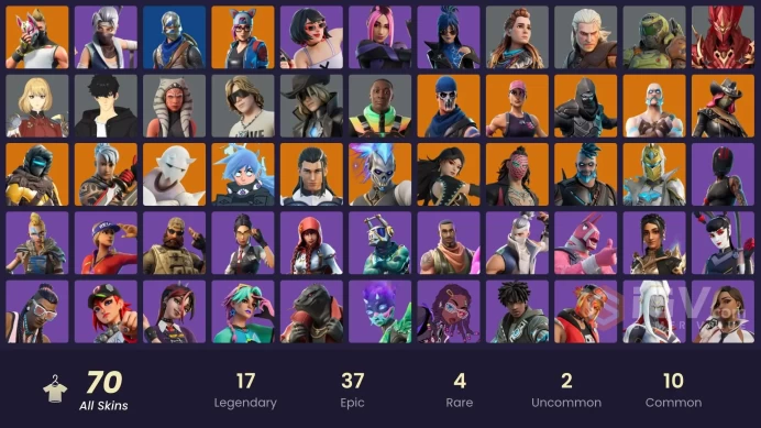  PC/PSN  70 SKINS  Enforcer  Ronin  Lynx  Snap  Zenith  Spectra Knight  Era  1450 VBUCKS  FPvWU 