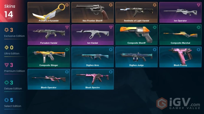 EU | 14 skins | Ascendant 2 | Level 50 | VP Value: 14225 | Neo Frontier Sheriff | Sentinels of Light Vandal | Ion Vandal | Buddies 47 | Full Det
