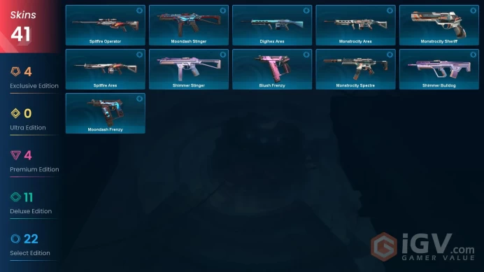 EU | 41 skins | Gold 2 | Level 58 | VP Value: 14450 | Neo Frontier Marshal | Prelude to Chaos Vandal | Bound | Buddies 71 | Full Details Below!
