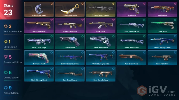 EU | 23 Skins | Gold | Level 115 | VP Value 15900 | Prime//2.0 Karambit | Protocol 781-A Phantom | Prime Vandal | 1 Battlepass Completed | Full 