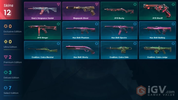 EU | 12 Skins | Gold | Battlepasses 1 | Magepunk Ghost | Gaia's Vengeance Vandal | Level 39 | Buddies 33 | 