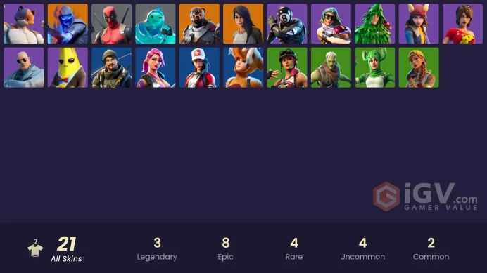 [PSN/PC/Xbox] 21 skins | Meowscles | The Scientist | Gear Specialist Maya | Fusion | Rippley vs Sludge | Deadpool | TNTina | Agent Peely | 100 V