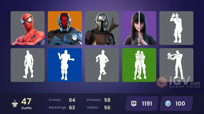 [PSN/PC/Xbox] 47 skins | Spider-Man | Geralt of Rivia | The Ageless | Torin | The Foundation | Nezumi | Ronin | Mandalorian | Storm | Venom | 10